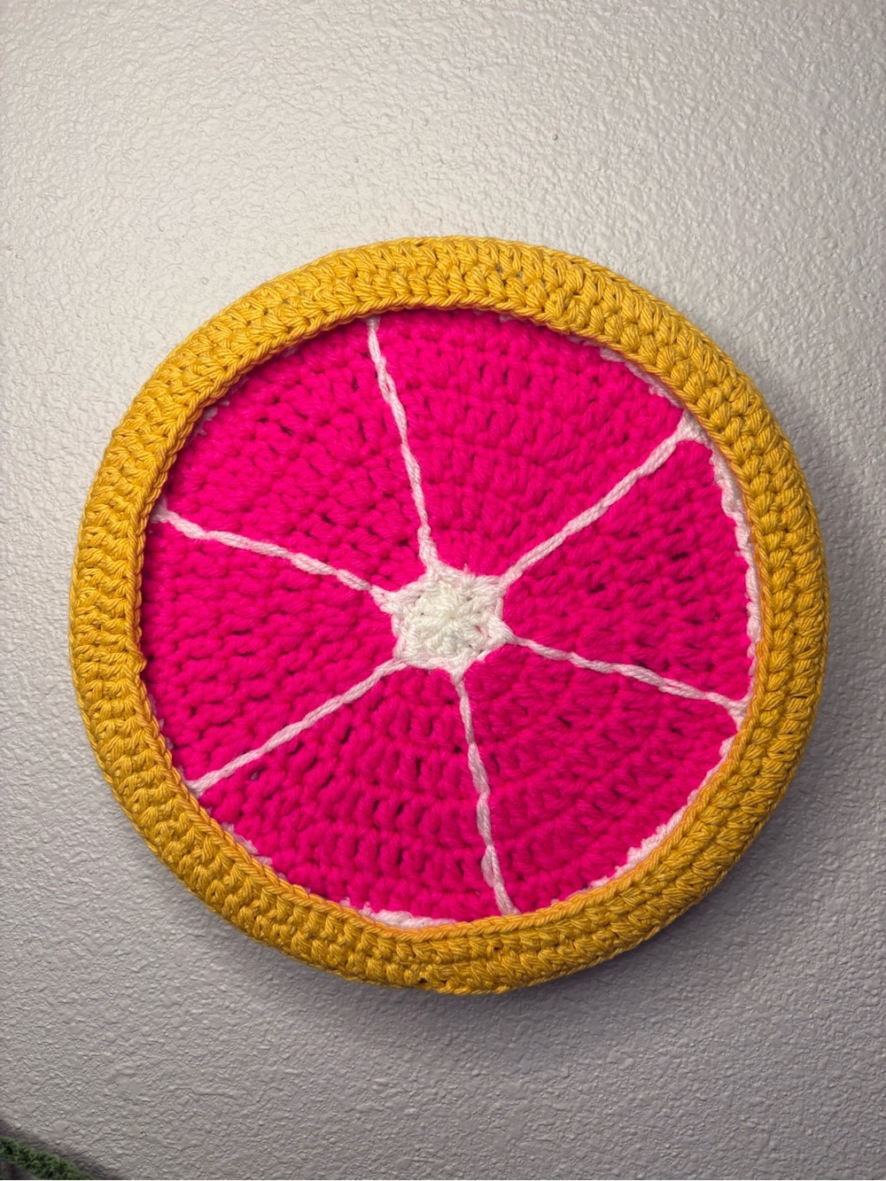 Handmade Grapefruit Slice Crochet Wall Art